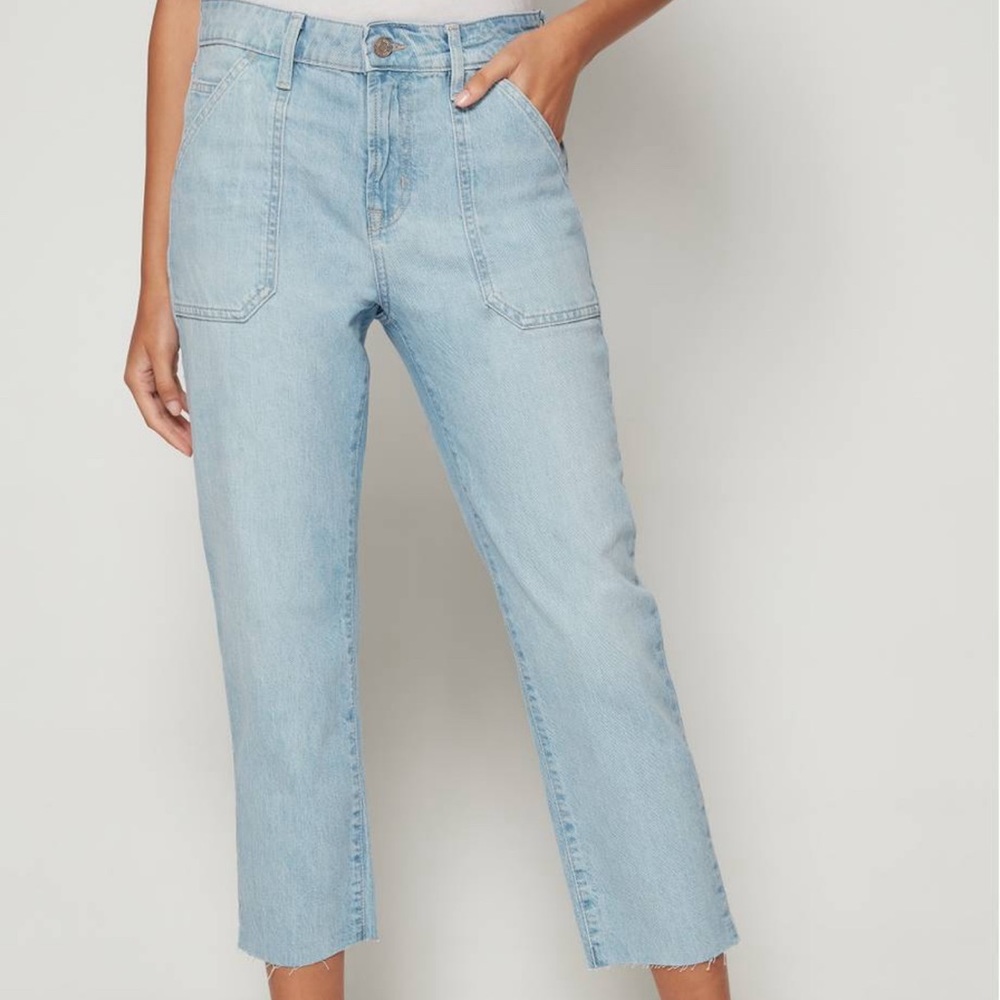 Mid Rise Utility Universal Slim Boyfriend Jeans with Washwell